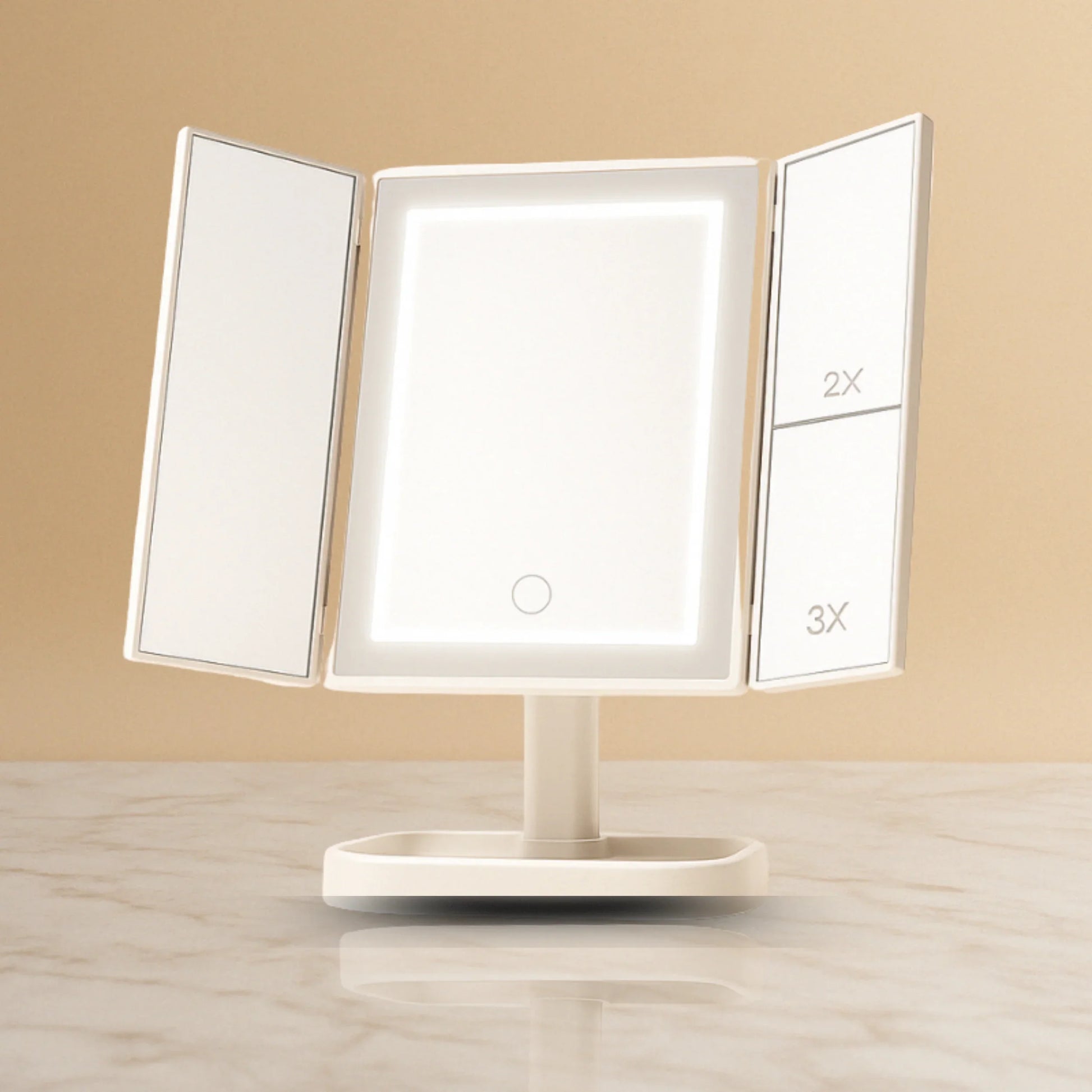 مرآة المكياج بإضاءة LED قابلة للشحن - Kuwait | The Gulf Souk