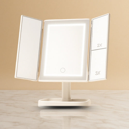 مرآة المكياج بإضاءة LED قابلة للشحن - Kuwait | The Gulf Souk